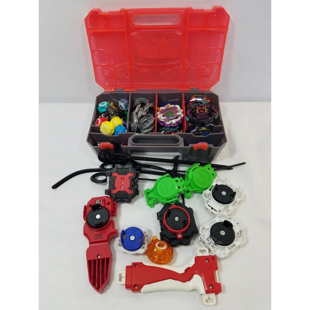 Beyblade Parts Lot 60 pieces Layers Turbo Discs Valtryek Sphinx BeyWarriors Case